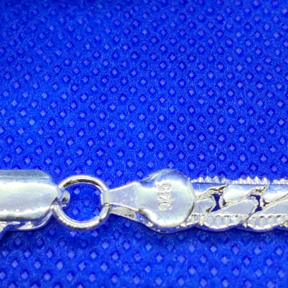 6MM Full Sideways Silver Necklace Silver Plated - Picture 5 of 8
